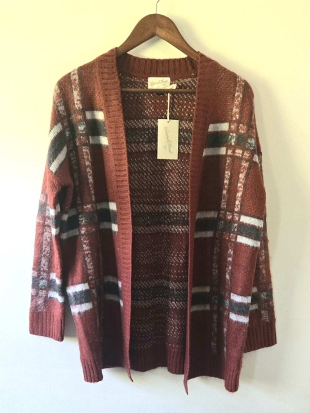 Universal Thread Plaid Open Front Cardigan XS NWT